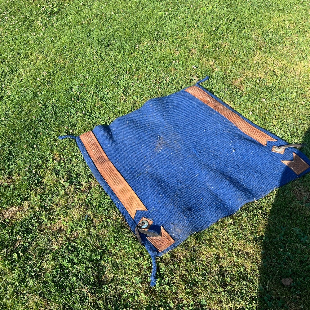 Blue and Brown western saddle show pad